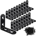 thumbnail image 1 of Vicuna R 18 soportes en L negros para esquina, soportes en L de acero inoxidable para soporte de esquina de metal y madera, soporte en ángulo recto para muebles, sillas, cajones, gabinetes con 72 torn, 1 of 5