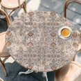 thumbnail image 3 of Boho Vintage Round Fitted Table Cover Tribal Style Flowers Waterproof Table Cloth with Elastic Edge Wipeable Tablecloth for Picnic Camping Party Fits 55"-60" Diameter, 3 of 8