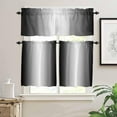 thumbnail image 2 of Kitchen Curtains Set, Black Ombre Kitchen Curtains and Valances Set, Farmhouse Black Gradient Aesthetics Rod Pocket Tier Curtains 24 Inch Length for Cafe/Bedroom Windows, 2 of 6