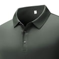 thumbnail image 4 of Big & Tall Men's Short Sleeve Collared Golf Shirt 3-Button Top Pique Jersey Regular Fit T-Shirt Quick Dry Moisture Wicking Soft Stretch Summer Work Business Casual, 4 of 5