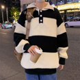 thumbnail image 1 of Suéter de otoño e invierno a juego con colores, estilo masculino, suelto, moderno, de manga larga, suéter casual a juego, 1 of 5
