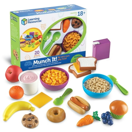 Learning Resources New Sprouts Munch It! Food Set - 20 Pieces, Pretend Play Food Set for Toddler Boys and Girls, Ages 18 months