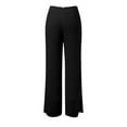 thumbnail image 6 of Women's Lightweight Chiffon High Elastic Waist Flowing Trousers Flared Straight Leg Women Wedding Culottes plus Size Womens Casual Pants with Pockets Womens Pants Casual Work Elastic Waist Womens, 6 of 6