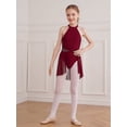 thumbnail image 2 of MSemis Robe de Danse Moderne de Ballet Lyrique pour Filles, Robe de Patinage Artistique, Justaucorps de Performance, Jupe Tutu Bourgogne 6, 2 of 7
