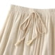 thumbnail image 3 of Faldas Umfun para mujer, informales, de lino liso, elásticas, de cintura alta, plisadas, con lazo, midi, modernas, informales, versátiles, color beige, talla única, 3 of 5