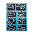 thumbnail image 3 of 16 Pcs Metal Wire Puzzle Toy Brain Teaser Game Mind Iq Test Magic Ring Kids Gift, 3 of 5