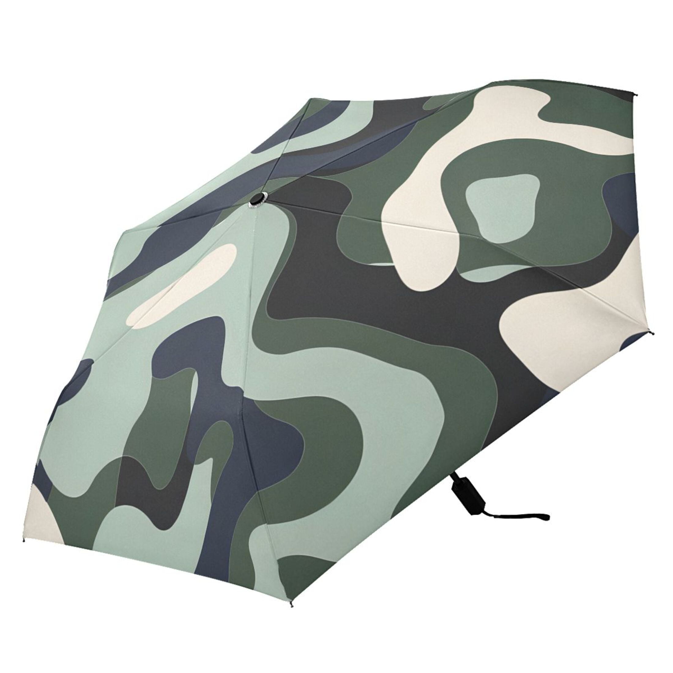 ALAZA Green Graffiti UPF 50+ Compact Folding Umbrella for Rain Travel Umbrella Packable