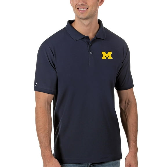 Men's Antigua Navy Michigan Wolverines Legacy Pique Polo