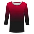 thumbnail image 5 of Ahuyic Womens Plus Size Top, Casual 3/4 Sleeve Blouse For Autumns And Winter, Womens Plus Size Printed Round Neck Three Quarter Sleeve Loose T-shirt Top, 5 of 5