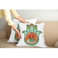 thumbnail image 2 of Ambesonne Hamsa Throw Pillow Cover 2 Pack, Oval Shape, 24", Green Red, 2 of 5
