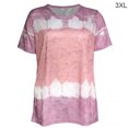 thumbnail image 1 of Camiseta de mujer, cuello redondo, manga corta, blusa casual estampada, rosa, 3XL sidaley AP002430-18, 1 of 7
