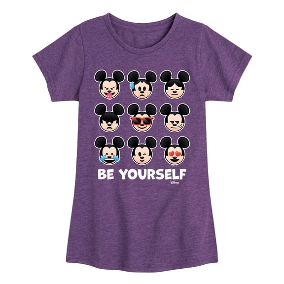 Disney Emoji - Mickey Be Yourself - Toddler And Youth Girls Short Sleeve Graphic T-Shirt