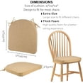thumbnail image 2 of Set of 6 Chair Cushions for Dining Chairs Non Slip Seat Cushion with Ties and Machine Washable Cover Foam Kitchen Chair Pads Indoor 17x17x2 inches Khaki, 2 of 14