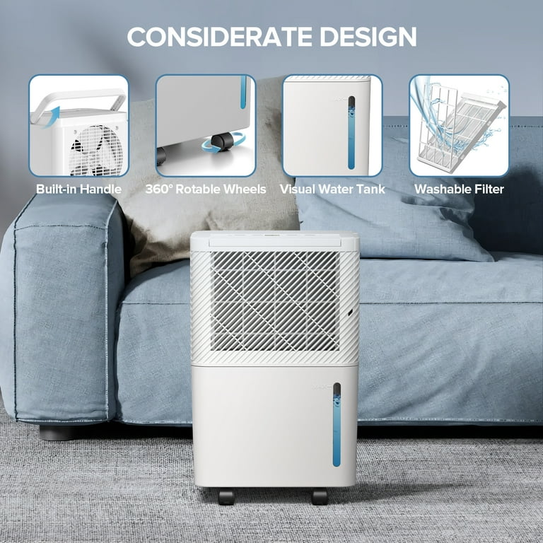 KISSAIR Dehumidifier for Home, 71oz Water Tank, 1500 sq.ft Portable and Ultra Quiet, Auto Defrost with Drain Hose KISSAIR Dehumidifier for Home, 71oz Water Tank, 1500 sq.ft Portable and Ultra Quiet, Auto Defrost with Drain Hose