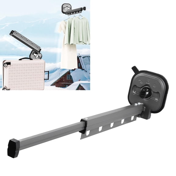 Riousery Wall Mounted Clothes Drying Rack, Space Saving Retractable Laundry Rack with Suction Cups for Balcony - Drill Free Installation