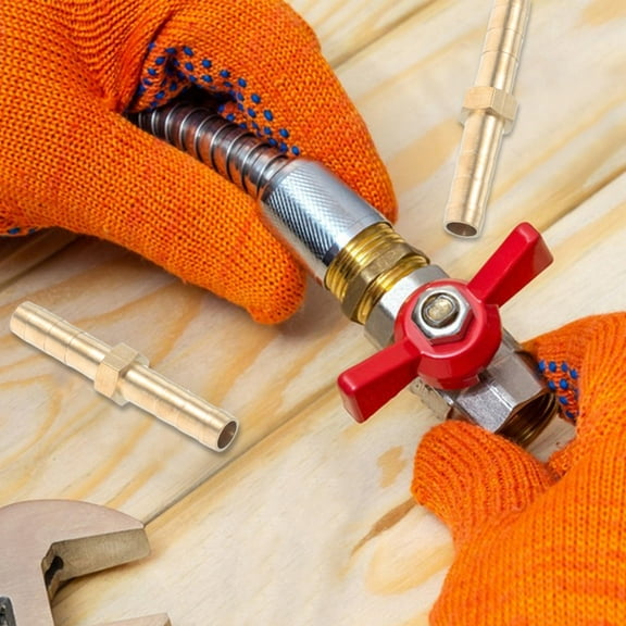 PENIKOKO 5Pcs Golden Brass Hose Barb Fitting for Oil Connection and Industrial Use