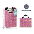 thumbnail image 2 of Yayeee Freestanding Laundry Hamper with Handle Collapsible Large Storage Basket for Clothes, Pink Doughnuts, 2 of 7