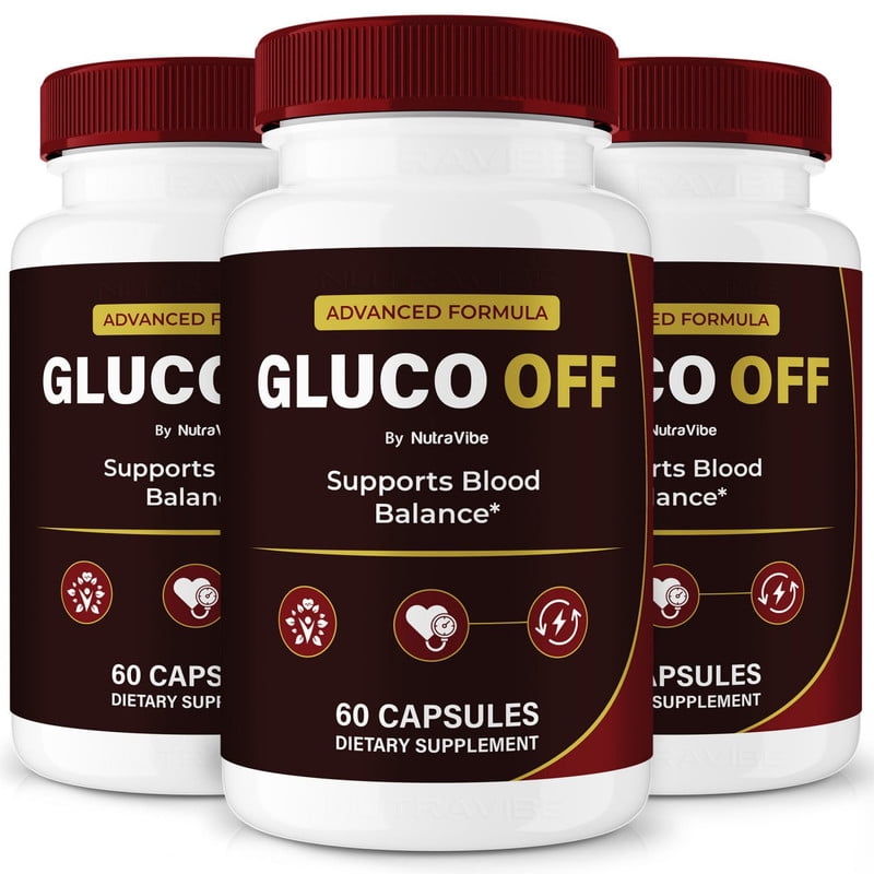 (3 Pack) Gluco OFF – Original Formula with a Clean Blend to Support Healthy Circulation, Natural Energy & Balanced Levels | Just 2 Easy-to-Swallow Pills Daily (180 Capsules)