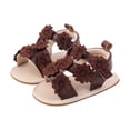 thumbnail image 6 of Splozh Baby Girl Mary Janes Baby/Toddler Walking Sandals Flat Sole Open Toe with Flower for Indoor Outdoor Wear Coffee,US 3, 6 of 9
