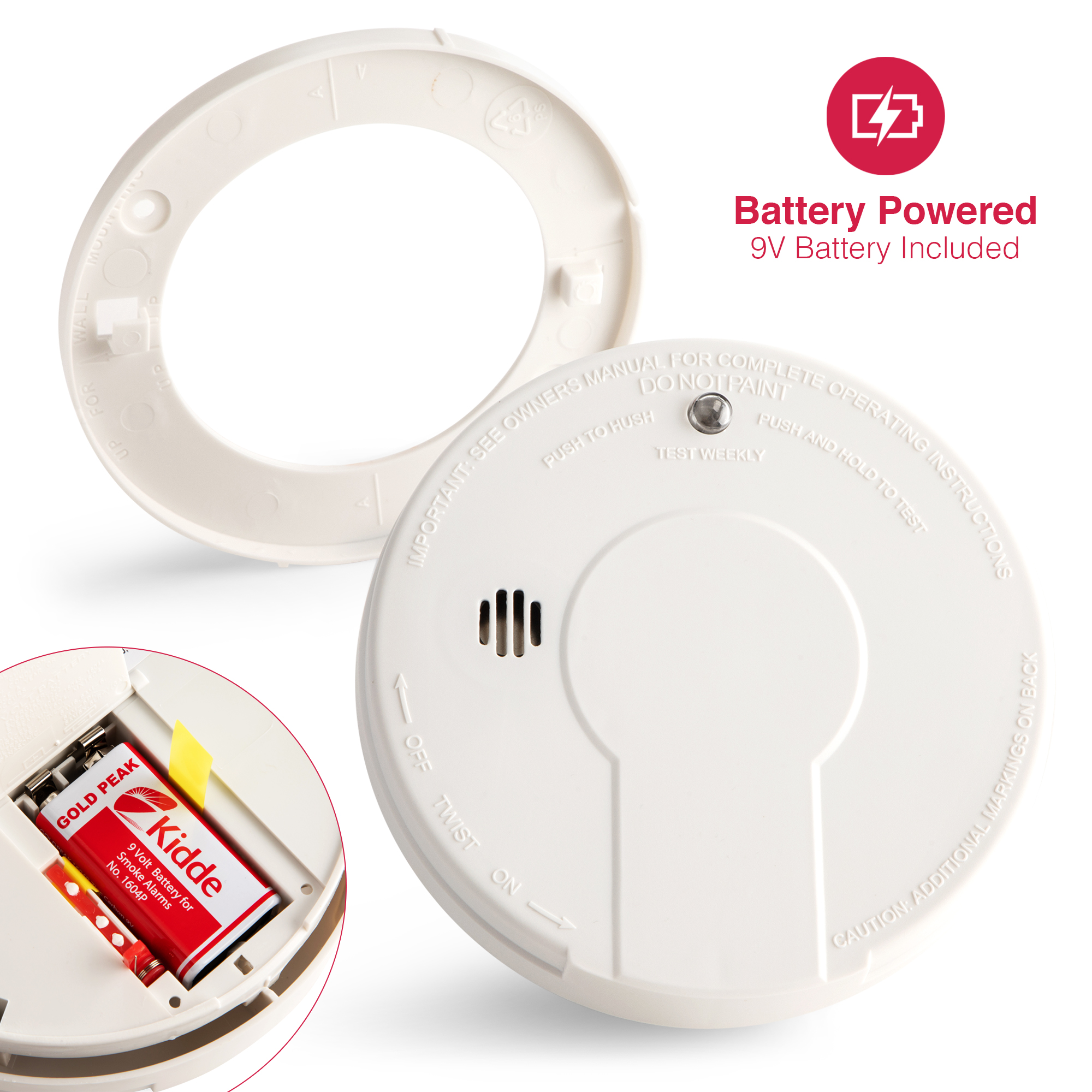 Kidde Battery-Operated Photoelectric Smoke Alarm P9050 - image 3 of 8