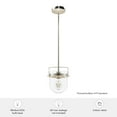 thumbnail image 7 of Hunter - Karloff 1-light Brushed Nickel, Small Pendant Light, Dimmable, Casual Style, Urn Shaped, for Bedrooms, Dining, Living Rooms - 19839, 7 of 7