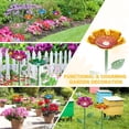 thumbnail image 6 of Uxcell 2-Pack Bee Watering Stations, 64cm/25 Inch Iron Bee Bath for Garden Water Feeder, Colorful Butterfly Bath Bowl for Outdoor/Garden/Yard Decor [Yellow/Rose Red], 6 of 6