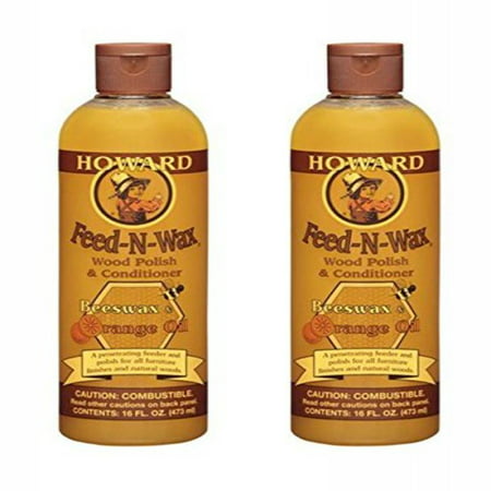 SET of 2 Howard Feed-n-wax Wood Polish & Conditioner Beeswax Polish