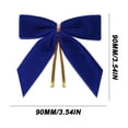 thumbnail image 2 of IPEWLEX Set of 12 Royal Blue Satin Christmas Bows with Wired Tails – 4 Inch Decorative Bows for Wreaths, Trees, Gift Wrapping & Holiday Decor, 2 of 7