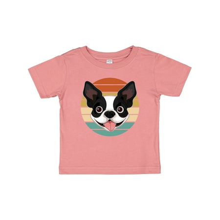 

Inktastic Boston Terrier Dog Retro Sunset Gift Baby Boy or Baby Girl T-Shirt