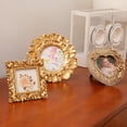 thumbnail image 4 of Vintage Picture Frame 4 Inch, Gold Antique Photo Frames with Glass Front for Tabletop and Wall Hanging, Home Decor, Art Deco, Photo Gallery, Displays, Gift Ideas (Gold, 4in), 4 of 5