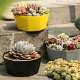 thumbnail image 6 of YaoZQ Modern 8.2 inch Round Planting Pot with Base, Thick Garden Planter. Flower Vessel for Living Room, Patio & Porch Display, 6 of 8
