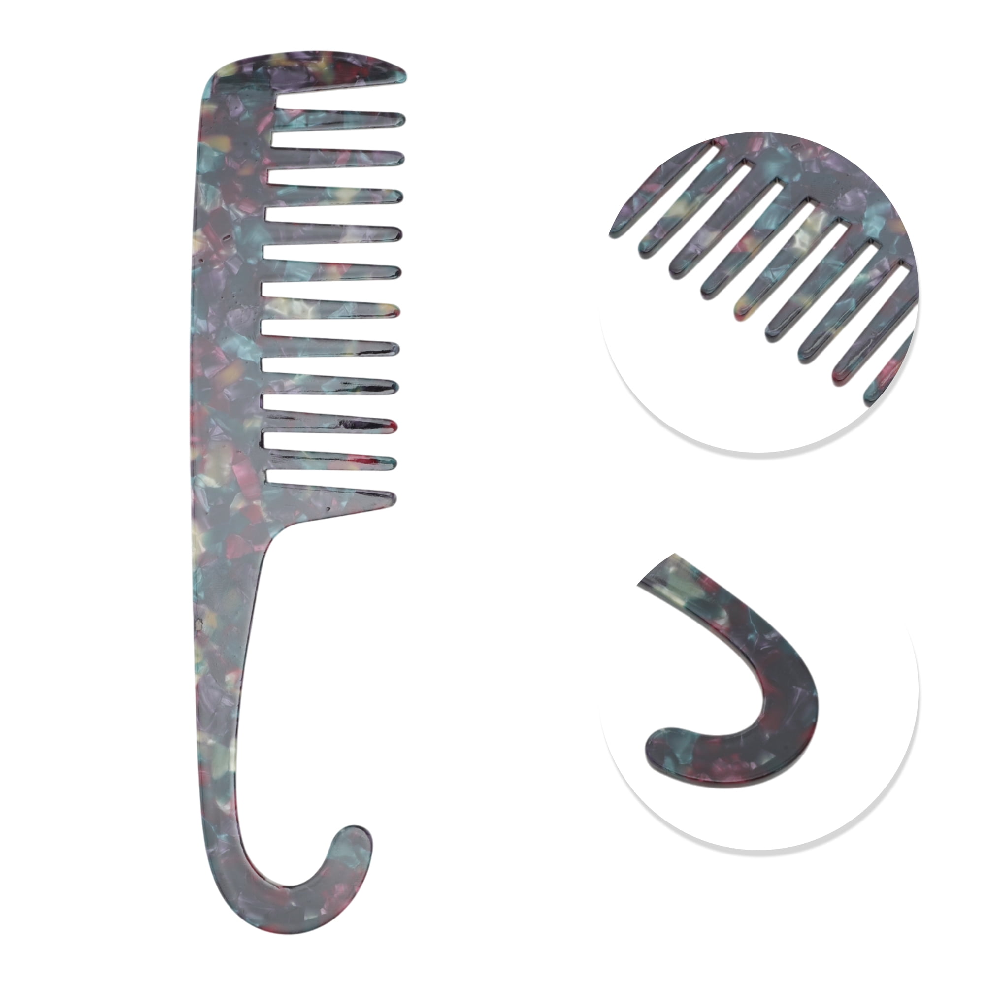 Unique Bargains 1 Pc Durable Wide Tooth Comb for Making hair Smooth Blue Colorful Medium