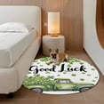 thumbnail image 3 of St Patrick's Day 3ft Area Rug, Green Truck Lucky Shamrock Four Leaf Spring Washable Non-Slip Small Round Rugs for Entryway Bedroom Kitchen, Soft Circle Carpet for Dining Room, Playroom Nursery Rug, 3 of 9