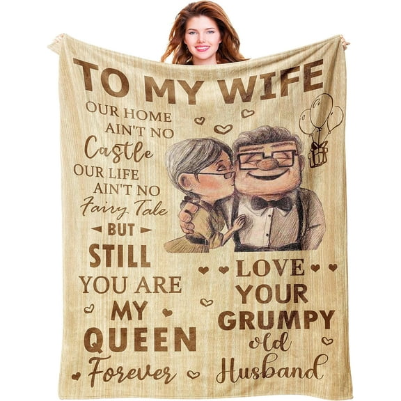Gifts for Wife Blanket Anniversary Blanket Gift for Her, Wife Mothers Day Birthday Gift, I Love You Gifts for Her, Wedding Anniversary Romantic Gifts for Wife from Husband