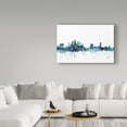 thumbnail image 3 of Trademark Fine Art 'Tampa Florida Blue Teal Skyline' Canvas Art by Michael Tompsett, 3 of 3