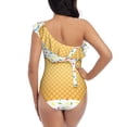 thumbnail image 5 of Goofa White Ice Cream Pattern Women's One Piece Swimsuits Tummy Control Bathing Suits Asymmetric One Shoulder Swimwear-Medium, 5 of 6