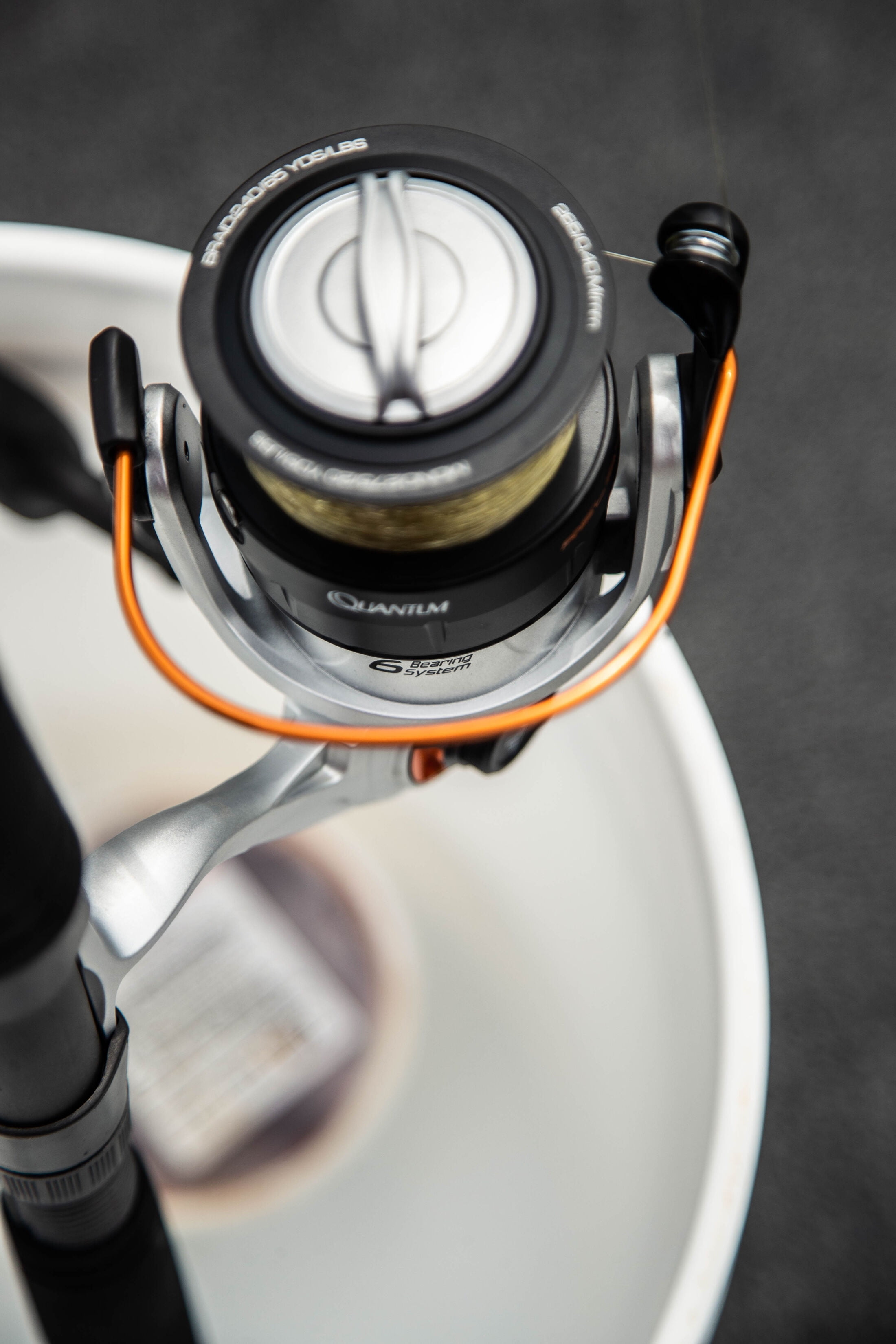 Quantum Reliance Spinning Fishing Reel, Size 85 Reel, Silver/Black