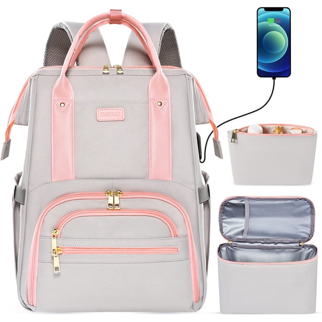 Mochila de almuerzo Kaome 15.6 portátil impermeable para mujer