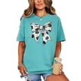 thumbnail image 4 of Soccer Coquette Bow Shirt for Women and Teens Soccer Season Oversized Tee for Player Coach Fan Seafoam Shirt Adult 2X-Large, 4 of 4