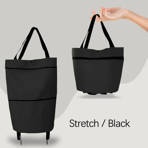 Shopping Bag with Wheels Portable Trolley Bags Grocery Cart Hand Pulling Utility with Hand Straps Folding Shopping Cart Removable Bag and Rolling Personal Handtruck