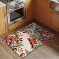 thumbnail image 2 of Entryway Rug 2'x3', Cardinal Bird Small Rug for Kitchen Bathroom Door Mat Indoor Entrance, Pine Cones Poinsettia Berry Floral Beige Non-Slip Area Rugs Floor Mats Carpet Front Door Rugs, 2 of 8