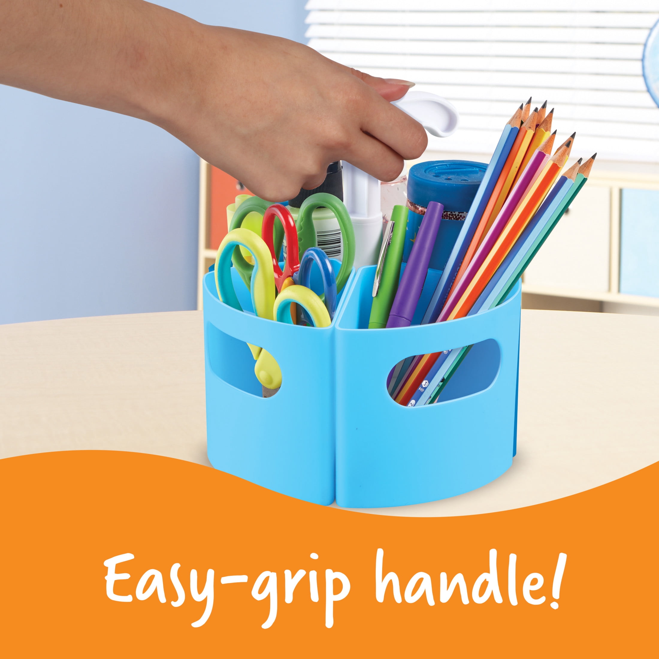 Learning Resources Create-a-Space Storage Mini Center - Blue, Classroom Caddy, 4 Pieces
