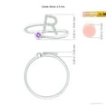 thumbnail image 4 of ANGARA Natural Capital "R" Diamond Initial Ring with Bezel-Set Amethyst in 14K White Gold for Women (Size-2.5mm) | February Birthstone, Anniversary, Jewelry Gift for Women | Natural Amethyst Ring, 4 of 8