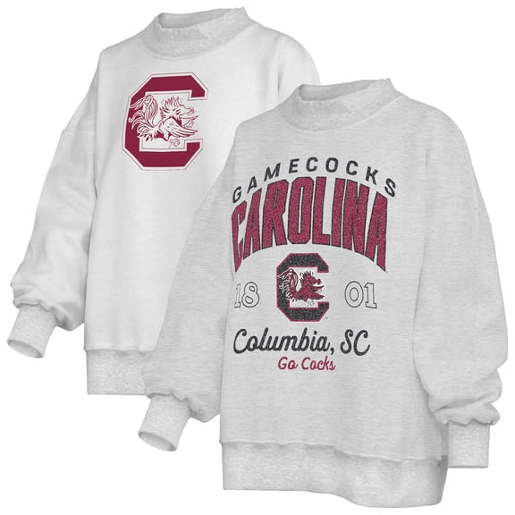 Women's Pressbox Heather Gray South Carolina Gamecocks Reversible Sweatshirt