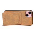 thumbnail image 5 of Funda con soporte para iPhone 15, tarjetero, piel sintética, cubierta trasera de TPU revestida, verde, 8453632529760, gris, 5 of 5