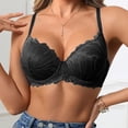 thumbnail image 2 of Kvture Women's Push Up Bra Lace Comfort Padded Plunge Underwire Bras Lift Up Black Bra 85C, 2 of 8