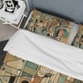 thumbnail image 4 of Designart "Mid-Century Boho Elegance in Gold" Minimalism Bedding Covert Set - Abstract Minimalism Orange Abstract Bed Set With 1 Sham, 4 of 6