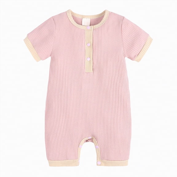 Kogui Baby Boy Summer Clothes Baby Boy Girl Outfit Newborn Romper Cute Infant Jumpsuit Summer Summer Clothes 0 3 6 9 12 18 24 Months (Pink,6-12 Months)