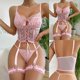 thumbnail image 3 of Gibobby Conjunto de lencería Sexy Ropa Interior Divertida para Mujer, Escote En V Profundo, Encaje Sexy, Vestido Transparente, Vestido para Conjuntos De Lencería(Rosa, G), 3 of 5