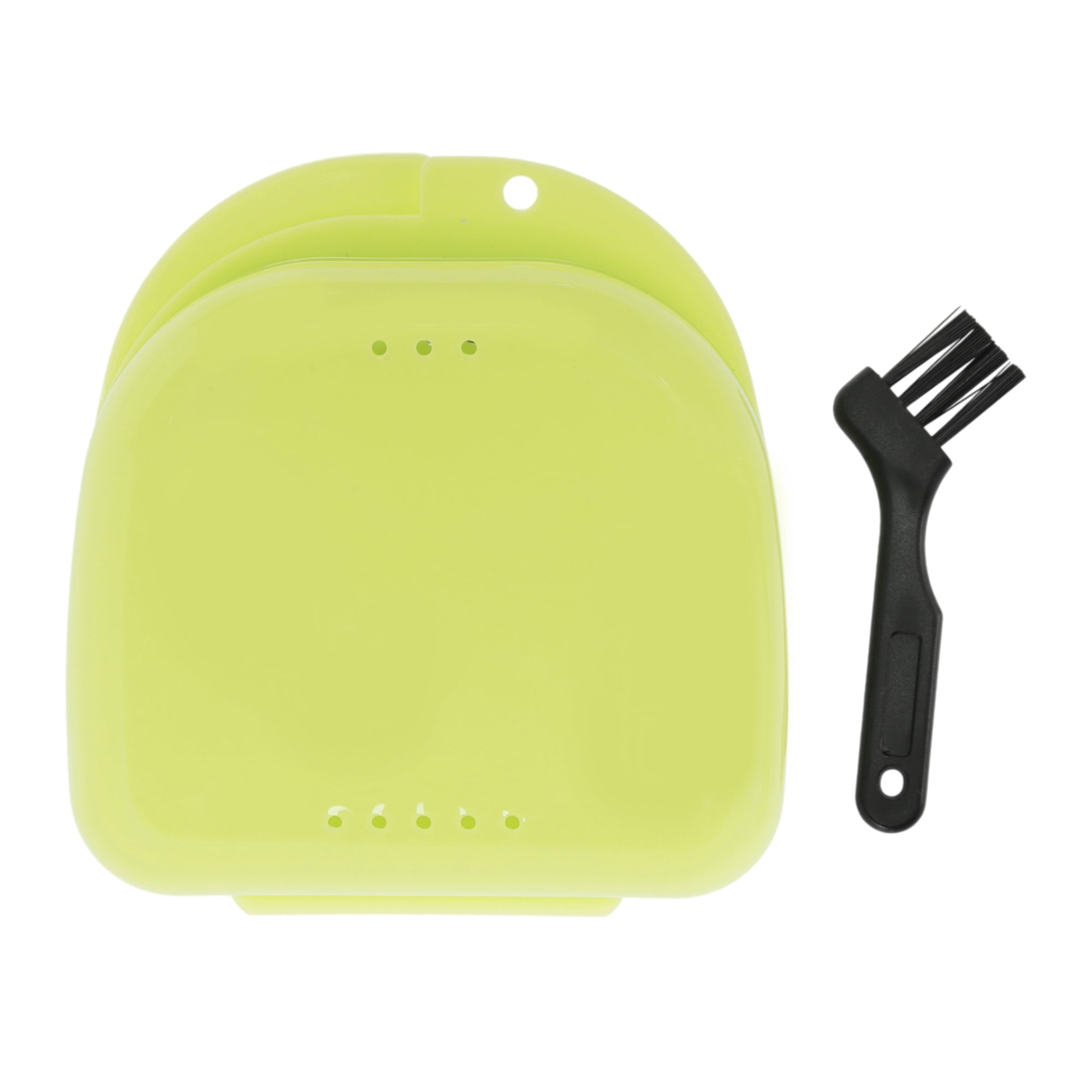 Unique Bargains Compact Braces Box with Brush 1 Set Yellow